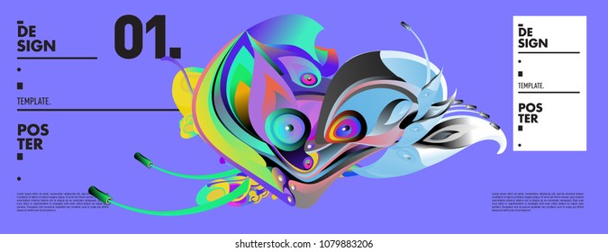 Banner design template with abstract curvy colorful shape. Vector colorful illustration for background in eps10