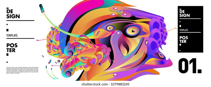 Banner design template with abstract curvy colorful shape. Vector colorful illustration for background in eps10