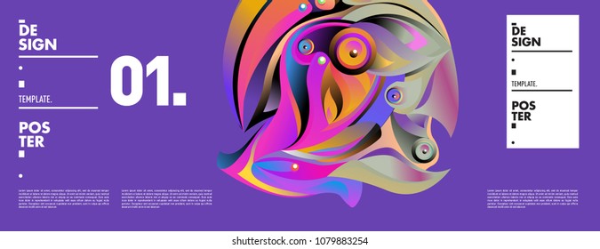 Banner design template with abstract curvy colorful shape. Vector colorful illustration for background in eps10