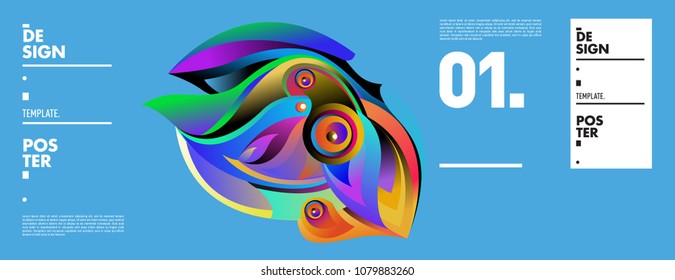 Banner design template with abstract curvy colorful shape. Vector colorful illustration for background in eps10