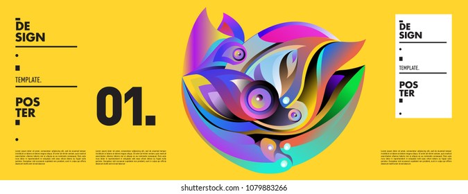 Banner design template with abstract curvy colorful shape. Vector colorful illustration for background in eps10