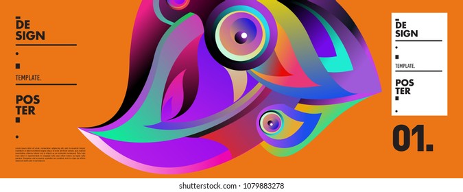 Banner design template with abstract curvy colorful shape. Vector colorful illustration for background in eps10