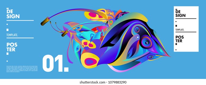 Banner design template with abstract curvy colorful shape. Vector colorful illustration for background in eps10