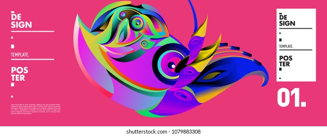 Banner Design Template Abstract Curvy Colorful Stock Vector (Royalty ...