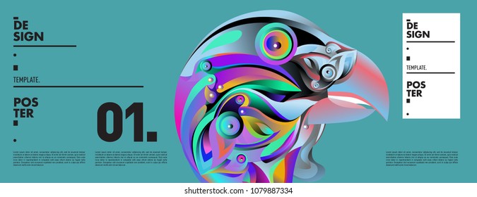 Banner design template with abstract curvy colorful shape. Vector colorful illustration for background in eps10