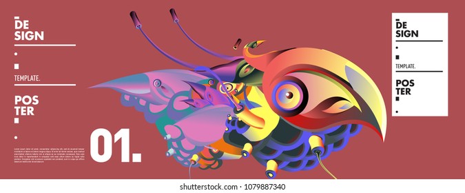 Banner design template with abstract curvy colorful shape. Vector colorful illustration for background in eps10