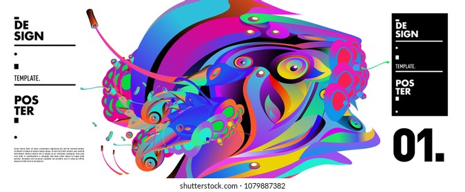 Banner design template with abstract curvy colorful shape. Vector colorful illustration for background in eps10