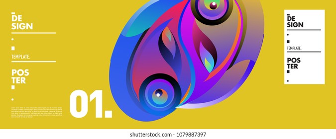 Banner design template with abstract curvy colorful shape. Vector colorful illustration for background in eps10