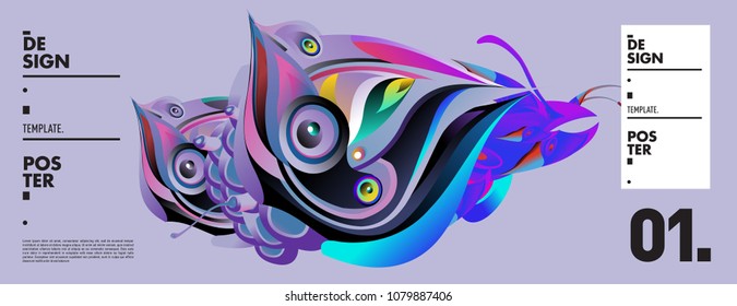 Banner design template with abstract curvy colorful shape. Vector colorful illustration for background in eps10