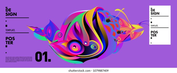 Banner design template with abstract curvy colorful shape. Vector colorful illustration for background in eps10