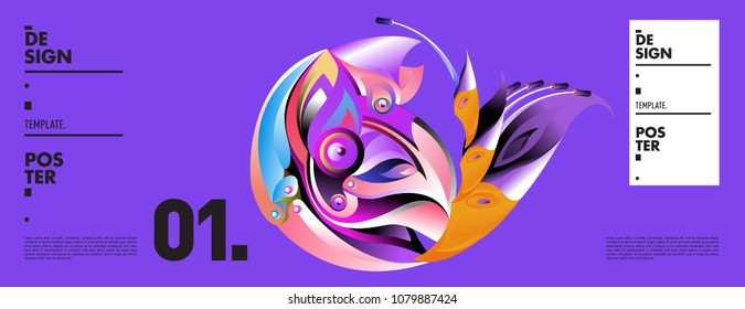 Banner design template with abstract curvy colorful shape. Vector colorful illustration for background in eps10