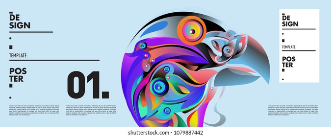 Banner design template with abstract curvy colorful shape. Vector colorful illustration for background in eps10