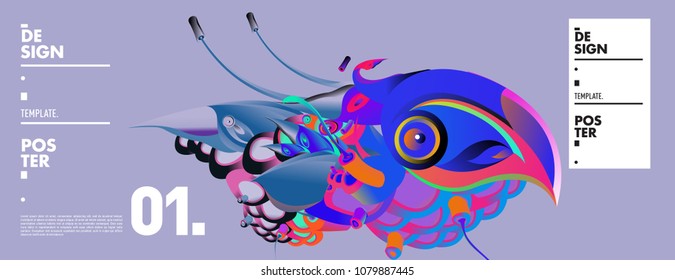 Banner design template with abstract curvy colorful shape. Vector colorful illustration for background in eps10