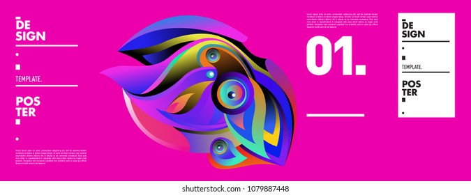 Banner design template with abstract curvy colorful shape. Vector colorful illustration for background in eps10