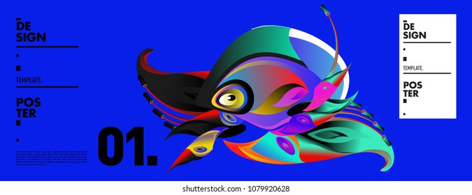 Banner design template with abstract curvy colorful shape. Vector colorful illustration for background in eps10