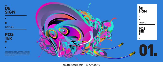 Banner design template with abstract curvy colorful shape. Vector colorful illustration for background in eps10