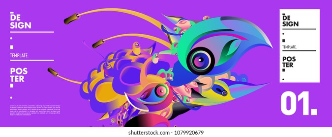 Banner design template with abstract curvy colorful shape. Vector colorful illustration for background in eps10