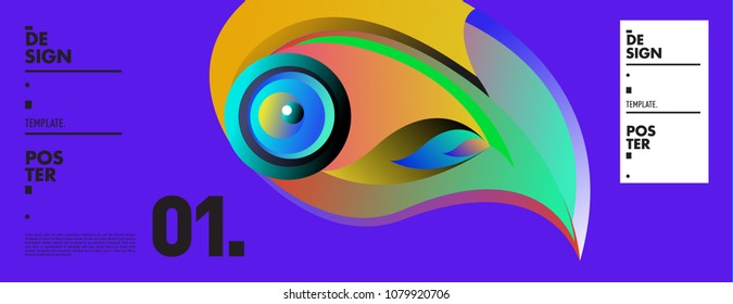 Banner design template with abstract curvy colorful shape. Vector colorful illustration for background in eps10