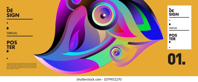 Banner design template with abstract curvy colorful shape. Vector colorful illustration for background in eps10