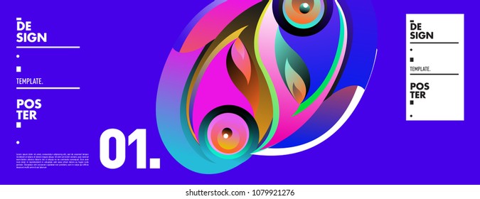 Banner design template with abstract curvy colorful shape. Vector colorful illustration for background in eps10