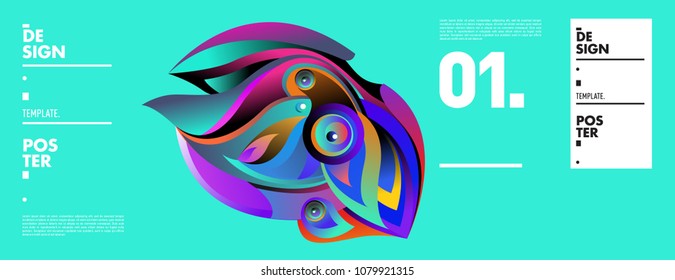 Banner design template with abstract curvy colorful shape. Vector colorful illustration for background in eps10