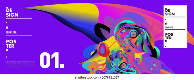 Banner design template with abstract curvy colorful shape. Vector colorful illustration for background in eps10