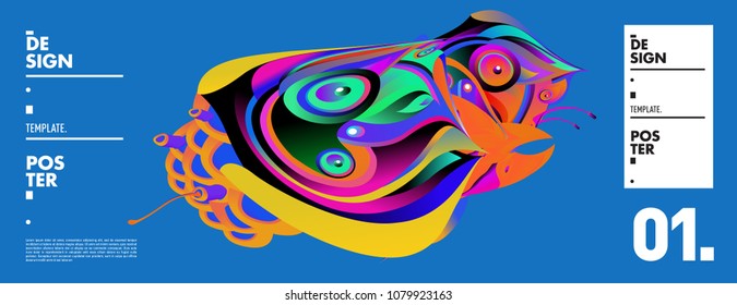 Banner design template with abstract curvy colorful shape. Vector colorful illustration for background in eps10