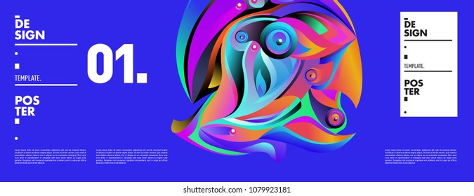 Banner design template with abstract curvy colorful shape. Vector colorful illustration for background in eps10