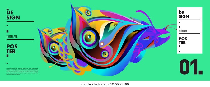 Banner design template with abstract curvy colorful shape. Vector colorful illustration for background in eps10