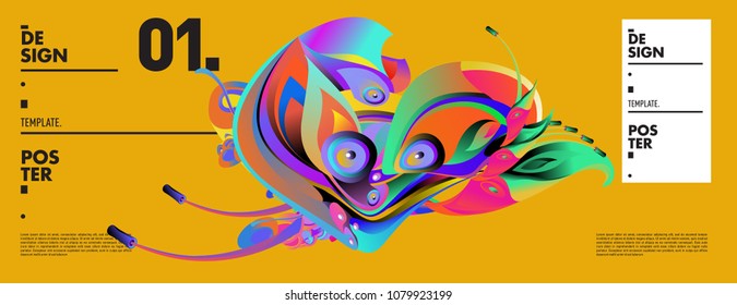 Banner design template with abstract curvy colorful shape. Vector colorful illustration for background in eps10