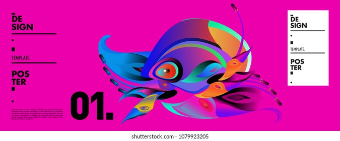 Banner design template with abstract curvy colorful shape. Vector colorful illustration for background in eps10