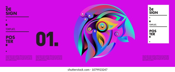 Banner design template with abstract curvy colorful shape. Vector colorful illustration for background in eps10