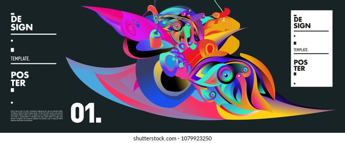 Banner design template with abstract curvy colorful shape. Vector colorful illustration for background in eps10
