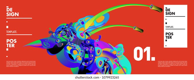 Banner design template with abstract curvy colorful shape. Vector colorful illustration for background in eps10