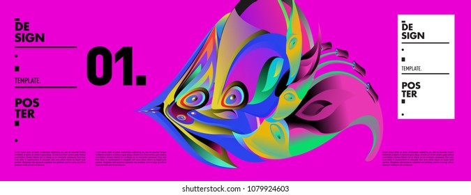 Banner design template with abstract curvy colorful shape. Vector colorful illustration for background in eps10