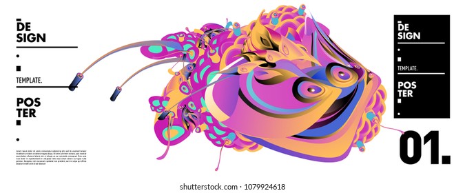 Banner design template with abstract curvy colorful shape. Vector colorful illustration for background in eps10
