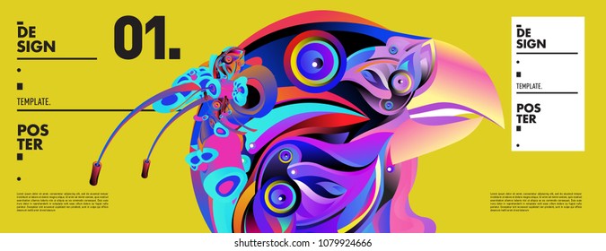 Banner design template with abstract curvy colorful shape. Vector colorful illustration for background in eps10