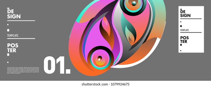 Banner design template with abstract curvy colorful shape. Vector colorful illustration for background in eps10