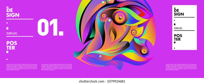 Banner design template with abstract curvy colorful shape. Vector colorful illustration for background in eps10