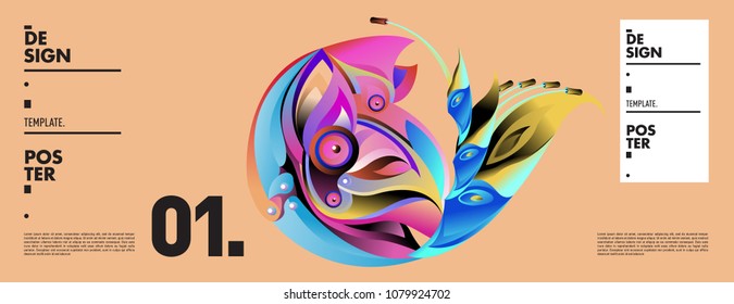 Banner design template with abstract curvy colorful shape. Vector colorful illustration for background in eps10