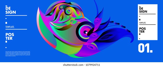 Banner design template with abstract curvy colorful shape. Vector colorful illustration for background in eps10