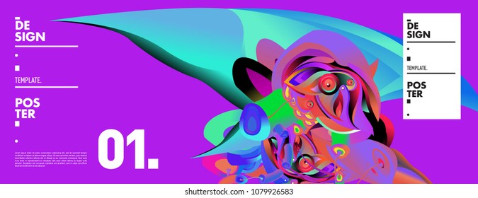 Banner design template with abstract curvy colorful shape. Vector colorful illustration for background in eps10