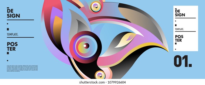 Banner design template with abstract curvy colorful shape. Vector colorful illustration for background in eps10