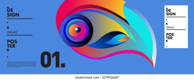 Banner design template with abstract curvy colorful shape. Vector colorful illustration for background in eps10