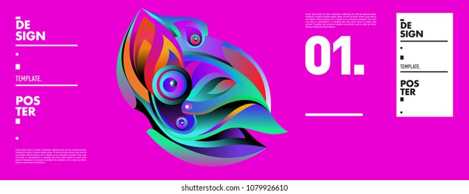 Banner design template with abstract curvy colorful shape. Vector colorful illustration for background in eps10