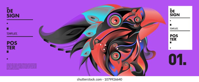 Banner design template with abstract curvy colorful shape. Vector colorful illustration for background in eps10