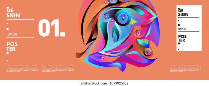 Banner design template with abstract curvy colorful shape. Vector colorful illustration for background in eps10