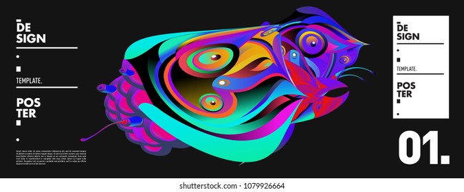 Banner design template with abstract curvy colorful shape. Vector colorful illustration for background in eps10