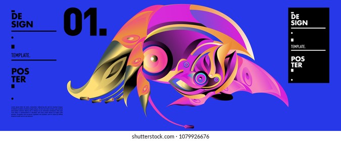 Banner design template with abstract curvy colorful shape. Vector colorful illustration for background in eps10