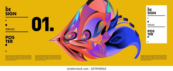 Banner design template with abstract curvy colorful shape. Vector colorful illustration for background in eps10